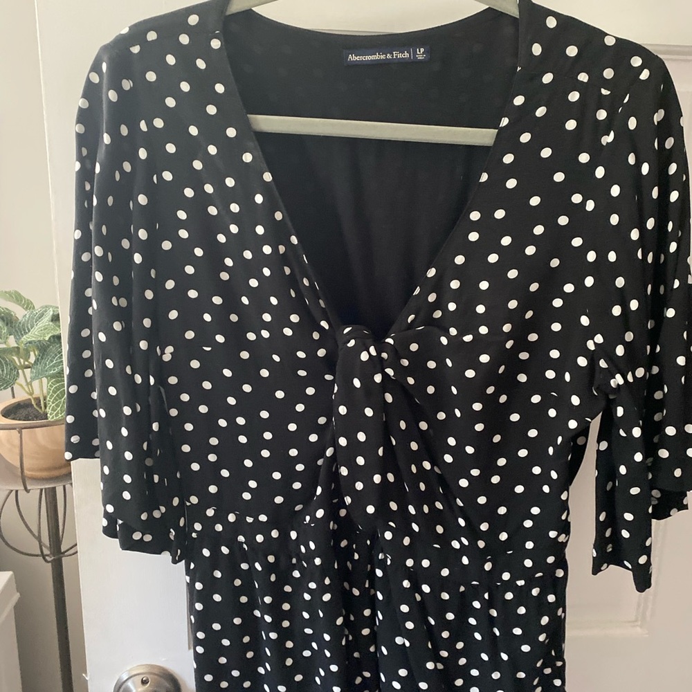 Abercrombie & Fitch Polka dot half-sleeve romper